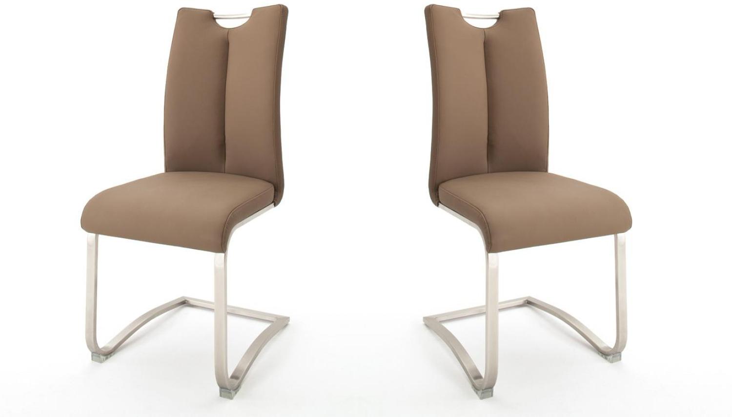 2er-Set Schwingstuhl 'Artos' Cappuccino Leder Bild 1