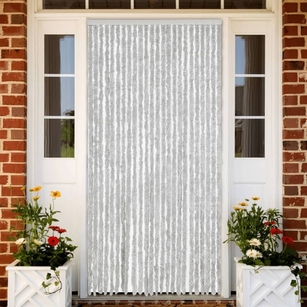 vidaXL Fliegenvorhang Grau 100x230 cm Chenille 377352 Bild 1