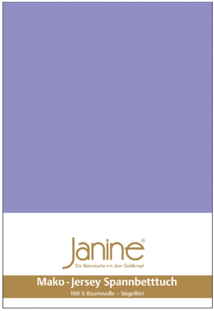 Janine Mako Jersey Spannbetttuch Bettlaken 90x190 cm - 100x200 cm OVP 5007 45 flieder Bild 1