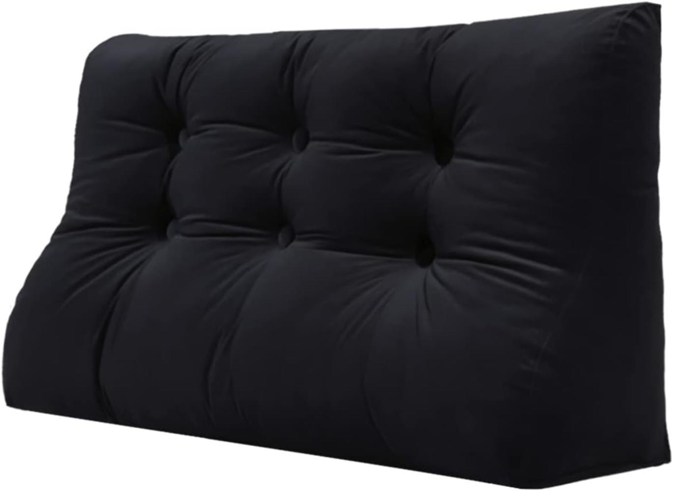 VERCART Keil-Lesekissen, dreieckig, Bettsttze, Rckenlehne, Kopfteil, Rckensttze, dekoratives Kissen, schwarzer Samt, 100 x 25 x 55 cm Bild 1