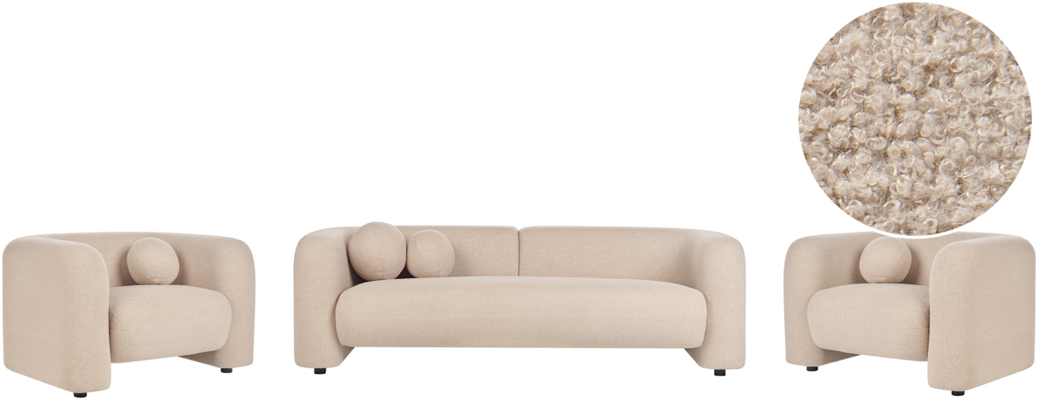 5-Sitzer Sofa Set Bouclé beige LEIREN Bild 1