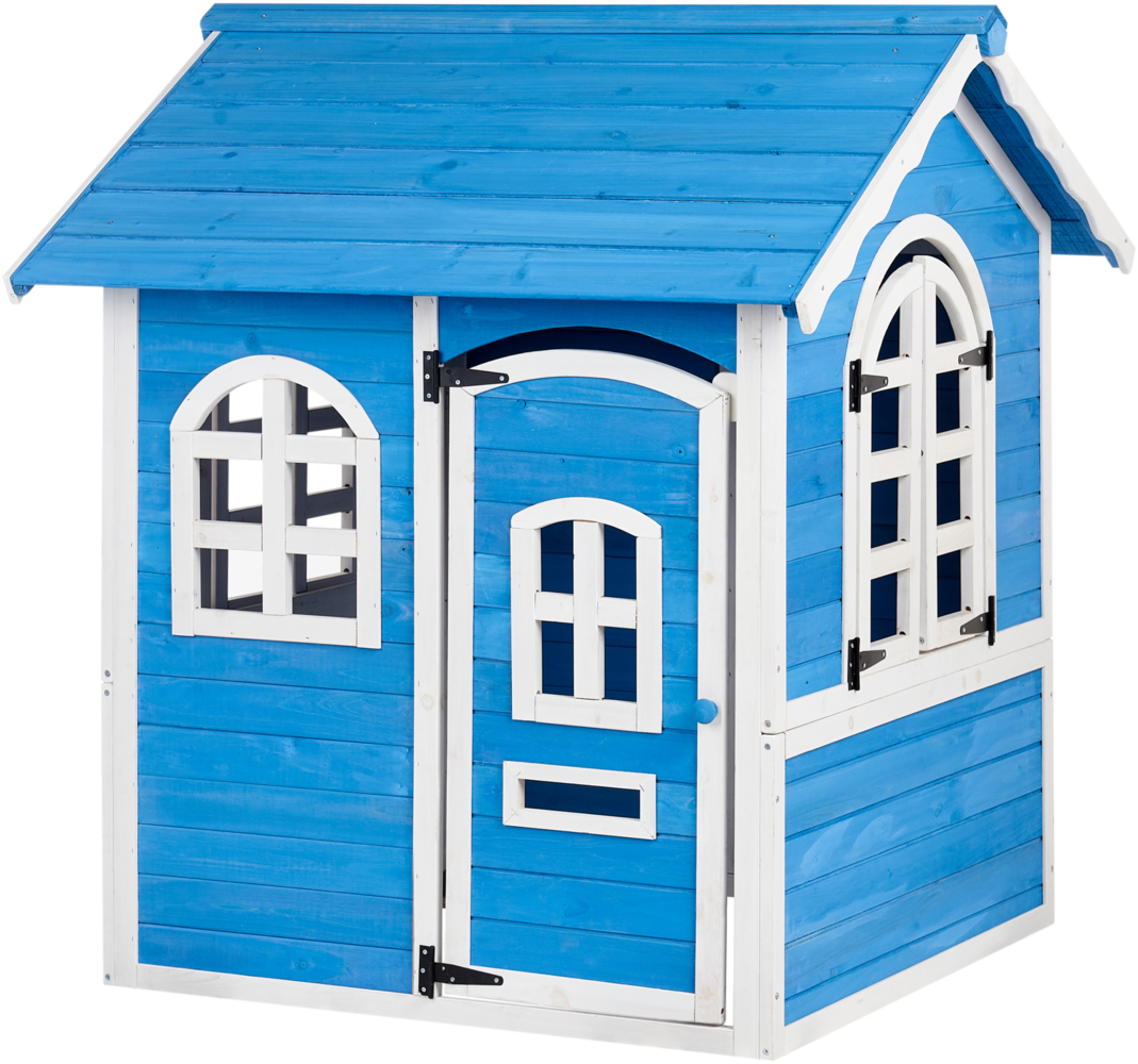 Garten Spielhaus KOKKONI Tannenholz Blau Bild 1