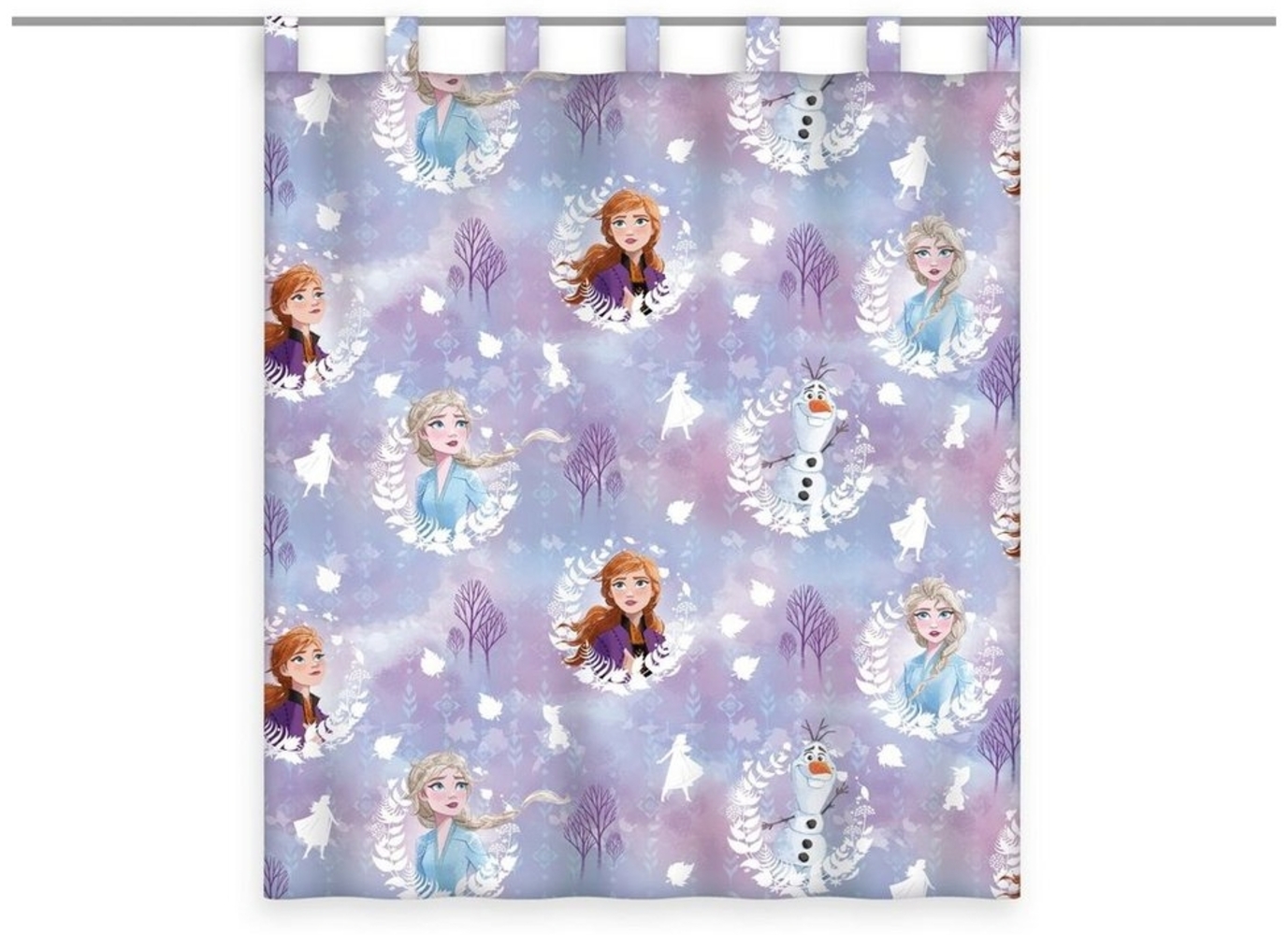 Gardine Vorhang Fertiggardine Frozen Anna Elsa Olaf 140x160 cm Bild 1