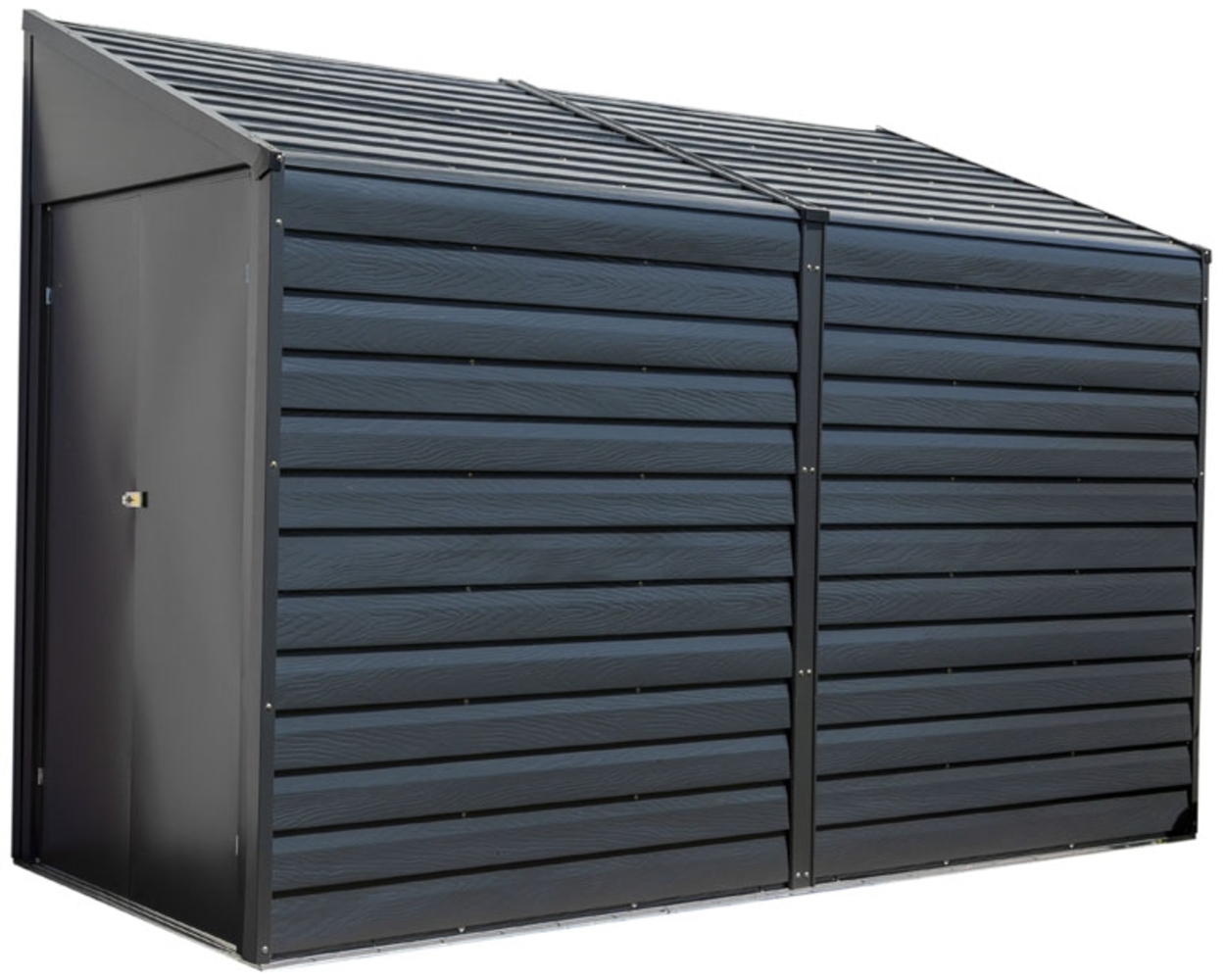 Spacemaker Metall Gerätehaus Anlehnhaus 410 | Grau | 124x295x208 cm Bild 1