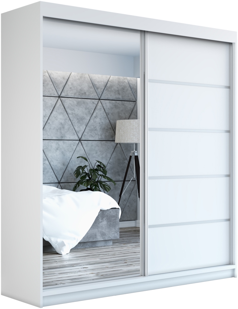 A&J MöbelLand Schwebetürenschrank GAP 180 cm Schwebetürenschrank mit Spiegel Bild 1