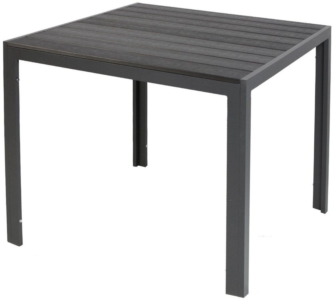 Aluminium Gartentisch Beistelltisch Esstisch Balkontisch Non-Wood Platte 90x90cm Bild 1