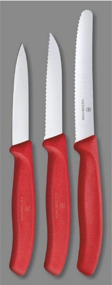 Victorinox | Swiss Classic Gemüsemesser-Set | 3-teilig | Wellenschliff & glatte Klinge | ideal für Gemüse & Tomaten | langlebig und präzise | spülmaschinengeeignet Bild 1