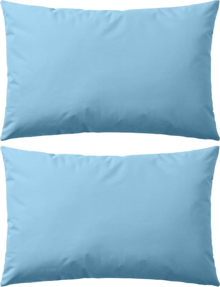vidaXL Gartenkissen, 2 Stück, Polyestergewebe hellblau, 60x40 cm Bild 1