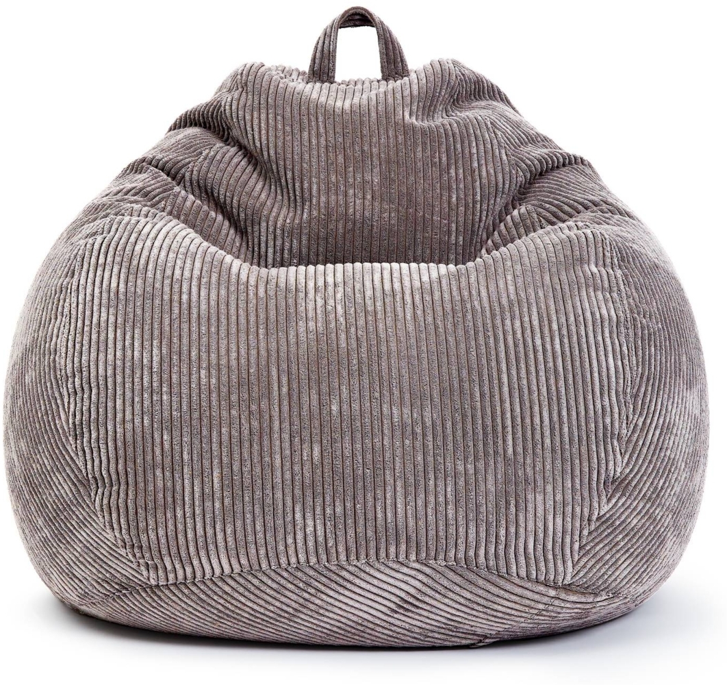 Green Bean® Indoor Sitzsack waschbar, EPS-Perlen Füllung / Cordstoff grau, 90x110 cm Bild 1