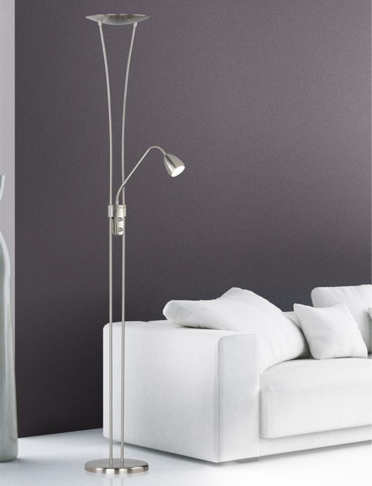 Charmante 9 Watt LED Standleuchte in Nickel matt Bild 1