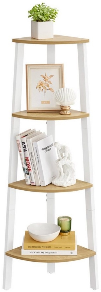 Vasagle Eckregal, Bücherregal mit 4 Ebenen, Leiterregal, Aufbewahrungsregal, Pflanzenregal für Wohnzimmer, Industrial-Design, mit Stahlrahmen Bild 1