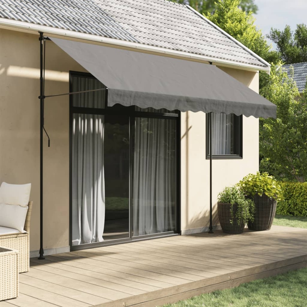vidaXL Markise Einziehbar Anthrazit 300x150 cm Stoff und Stahl 368740 Bild 1