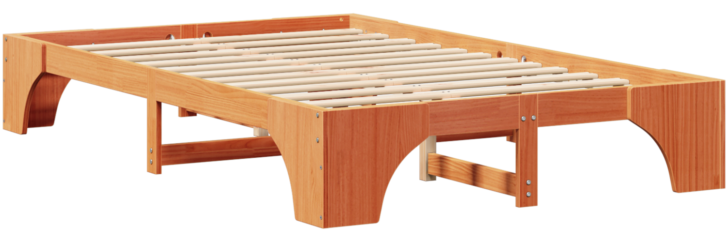 vidaXL Bettgestell Gewachstes Braun Massivholz 120 x 200 cm Langlebig 872949 Bild 1
