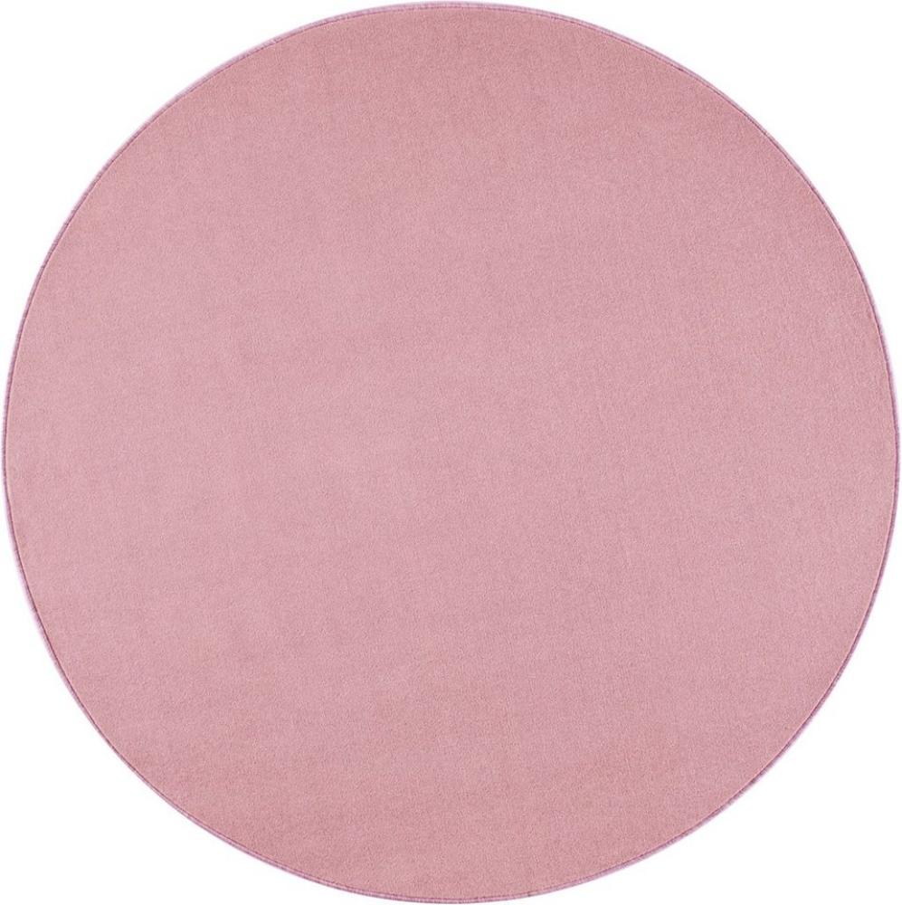 Kurzflor Teppich Nasty, rund - hell Rose - 200 cm Durchmesser Bild 1