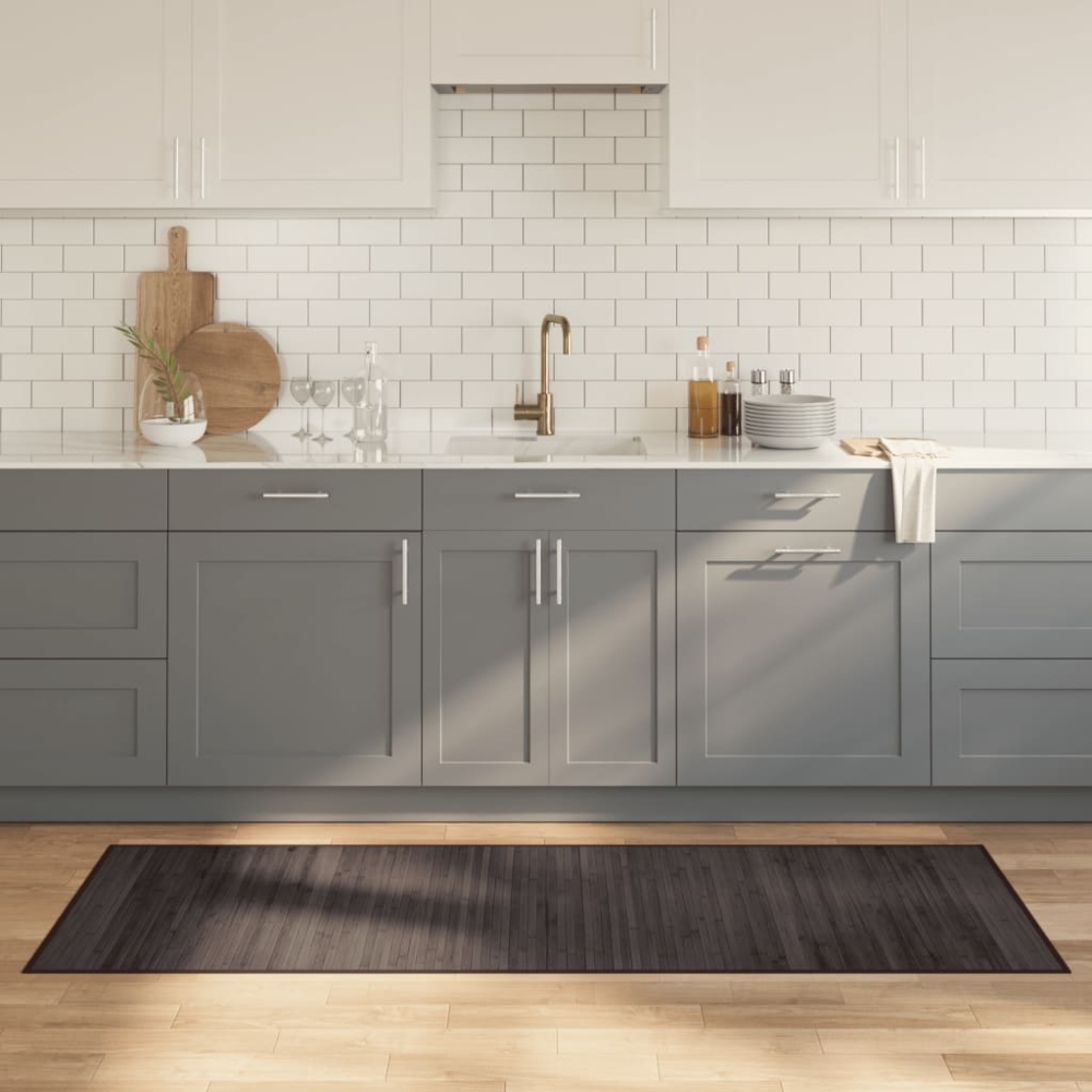 vidaXL Teppich Rechteckig Dunkelbraun 70x200 cm Bambus 376875 Bild 1