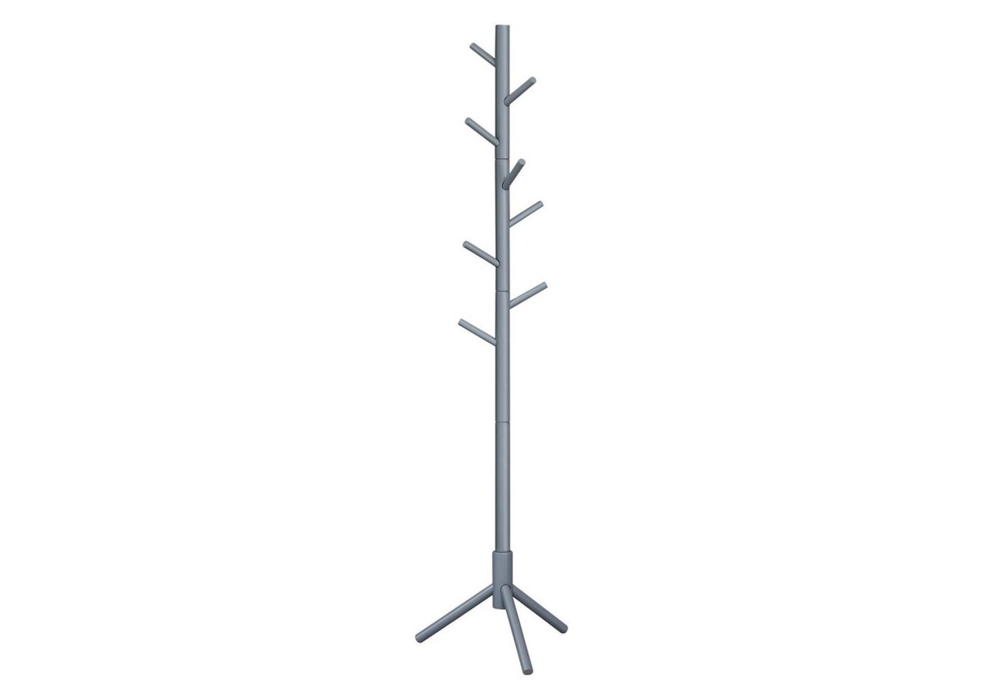 Garderobenständer, freistehender Kleiderständer, Garderobe aus Massivholz, in Baumform, mit 8 Haken, für Kleidung, Hüte, Taschen, Flur, Eingangsbereich, Grau, von Songmics RCR04GY Bild 1