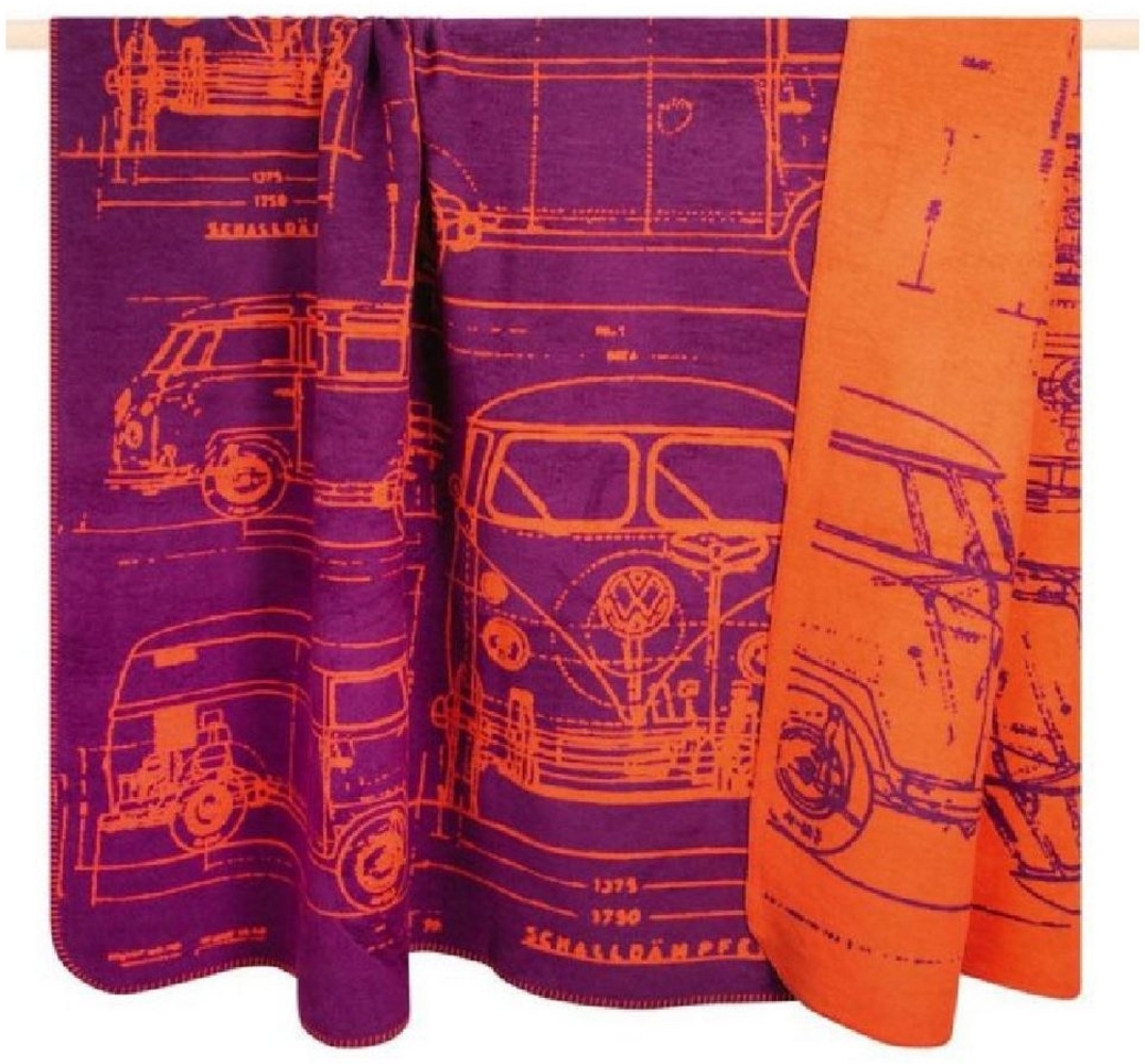 pad Wohndecke, Mischgewebe, 150x200 cm, VOLK Bulli Violet Bild 1