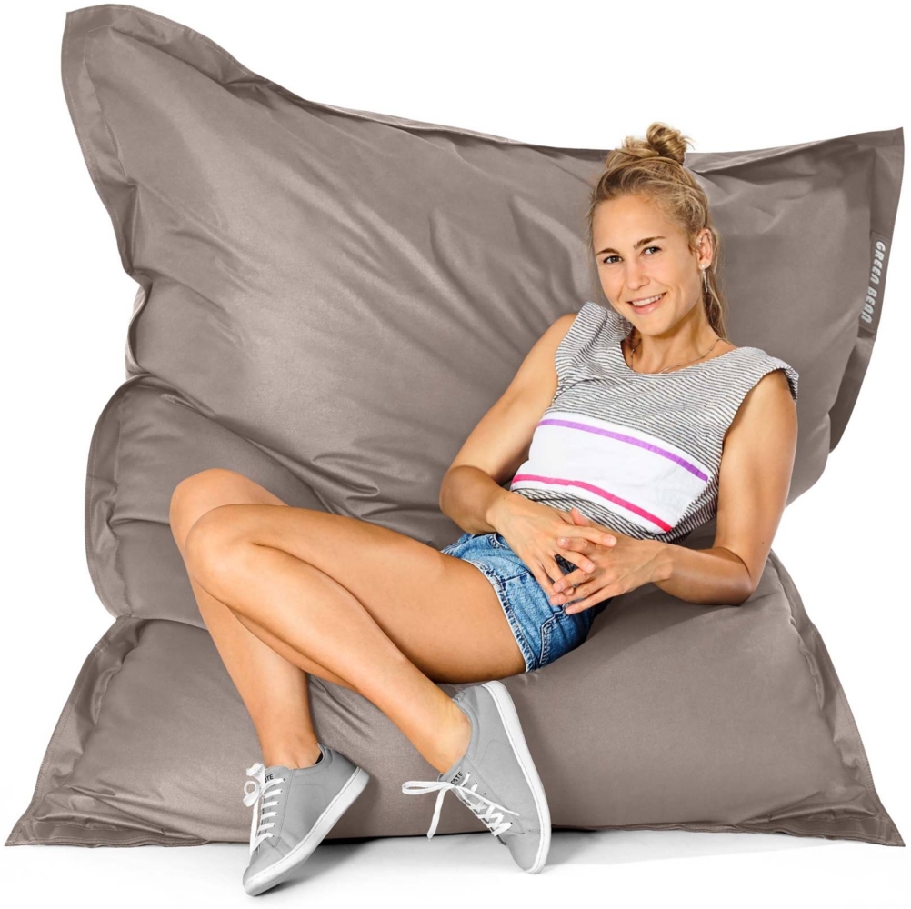 Green Bean® Sitzsack, waschbar, Polyester-PVC-Stoff, Khaki, 140x180 cm, 380 Liter Bild 1