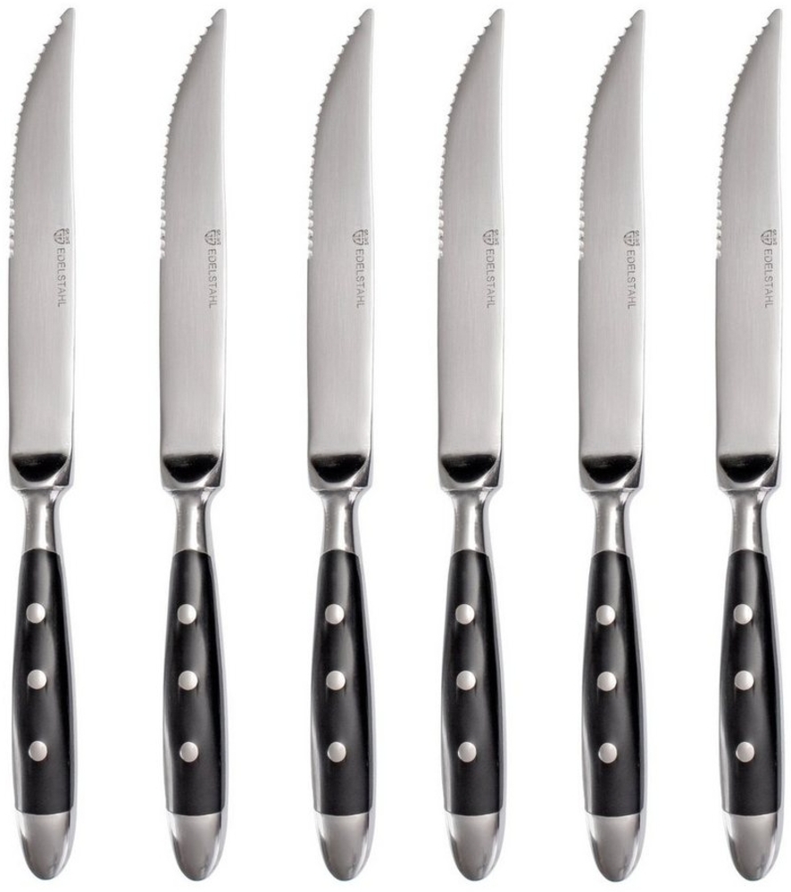 Steakmesser 6 Stück, geschmiedet, schwarz, Serie Nürnberg Bild 1