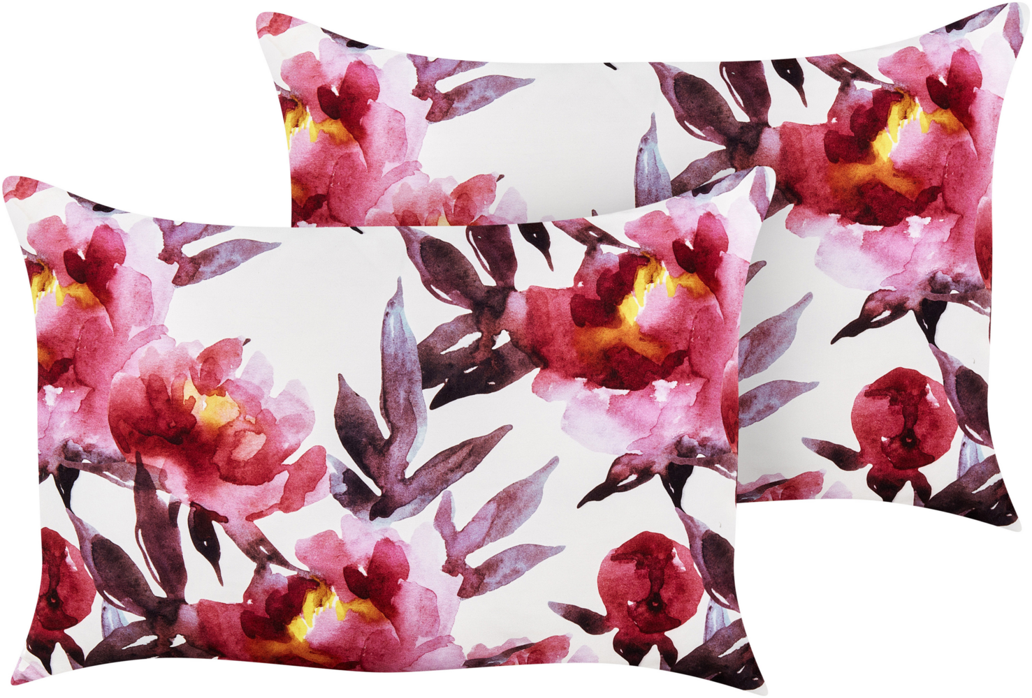 Gartenkissen 2er Set Blumenmuster LANROSSO 40 x 60 cm Rosa Bild 1