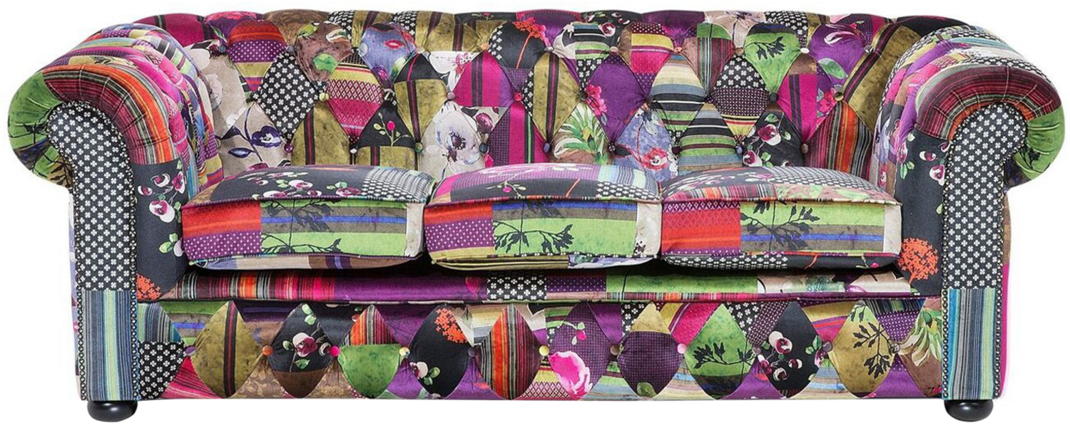 Sofa Polsterbezug Patchwork violett CHESTERFIELD Bild 1