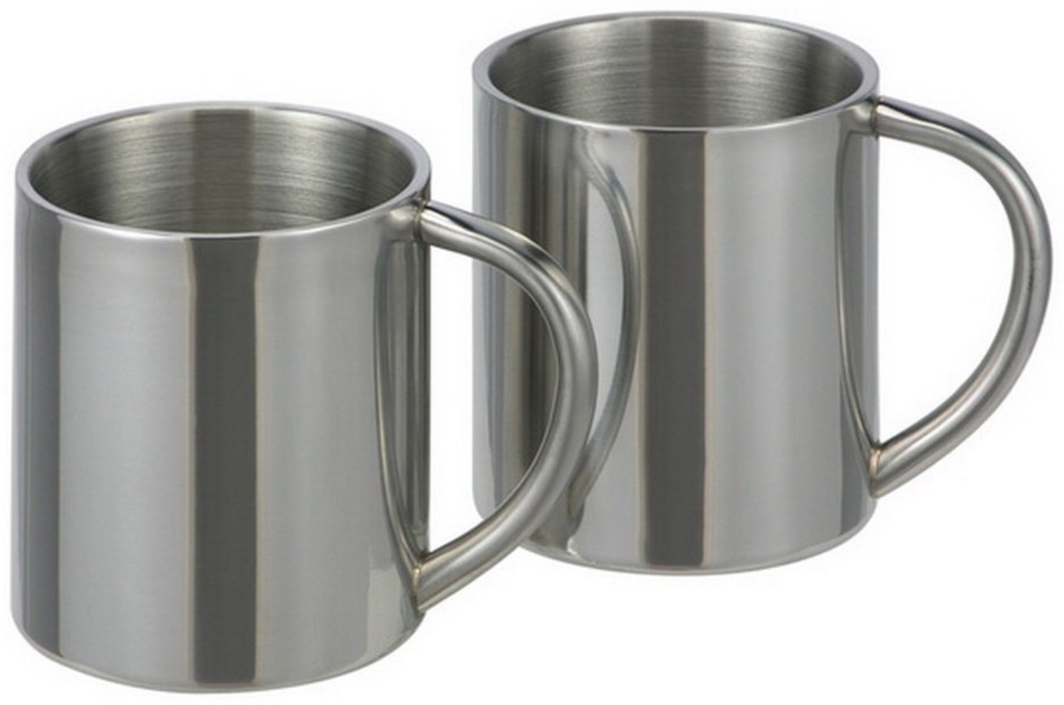 QIUQIU Thermobecher 2er-Set, doppelwandig, isoliert, Edelstahl, silber, 200 ml Bild 1