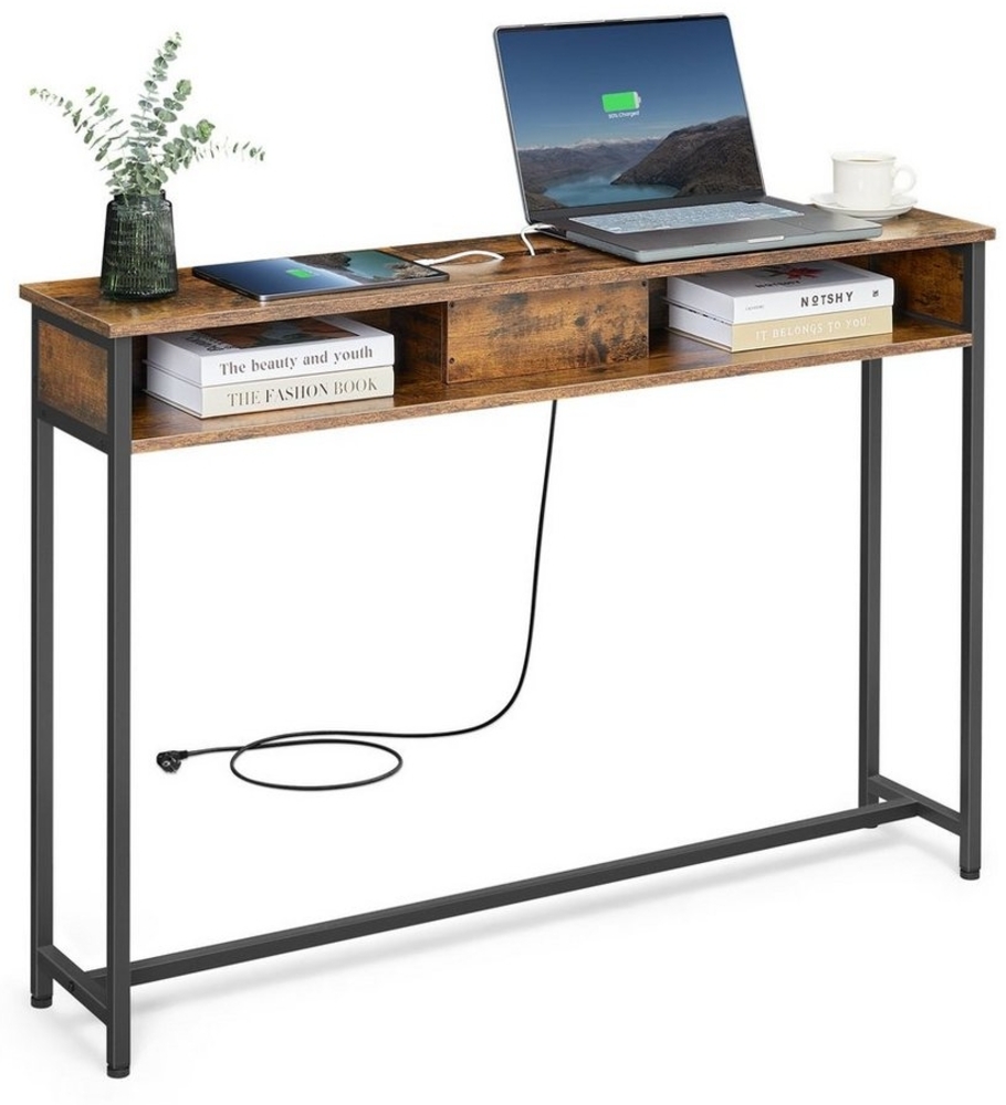 Songmics 'Vasagle' Konsolentisch mit 2 Fächern, schmal, braun, 25 x 120 x 81,1 cm Bild 1