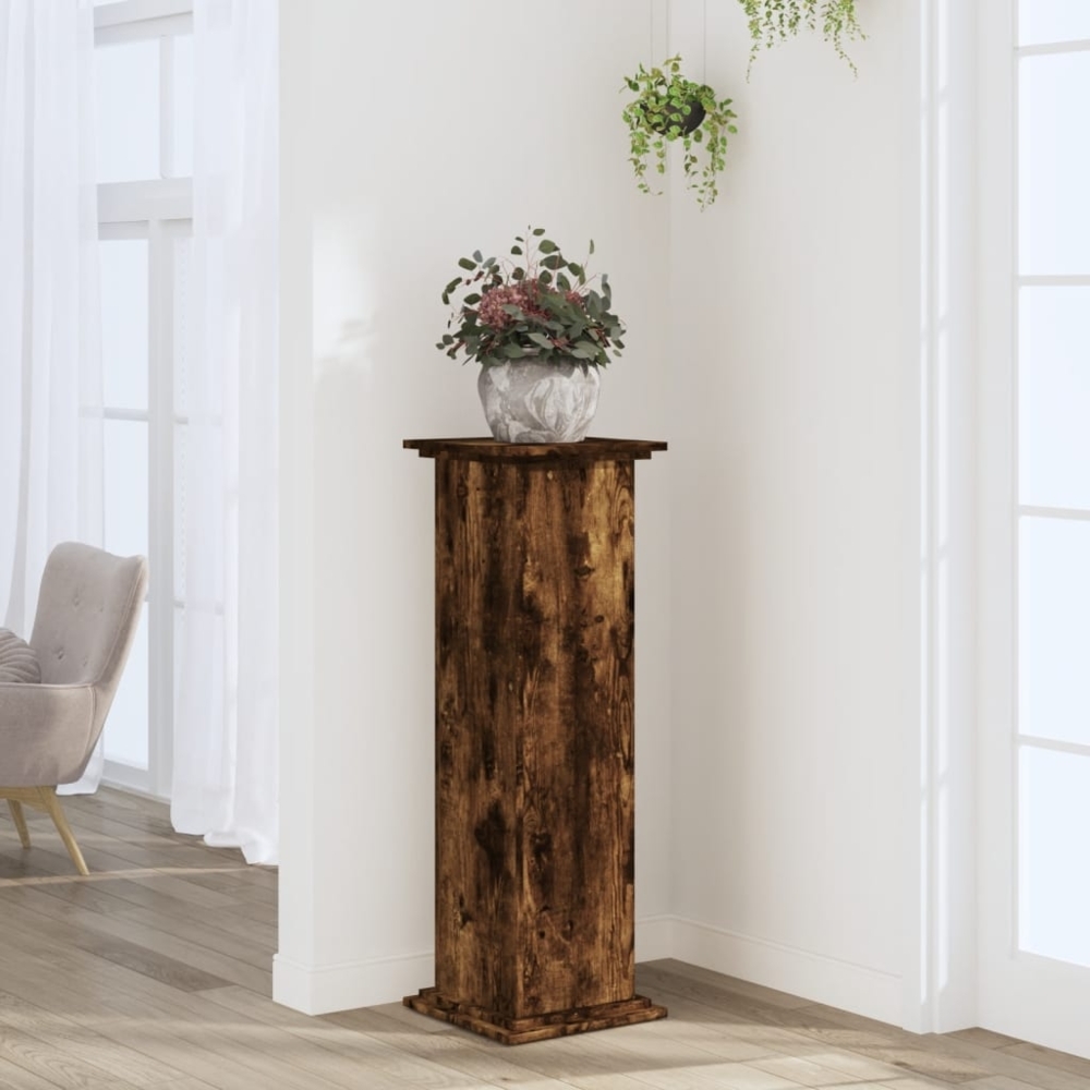 vidaXL Pflanzenständer Räuchereiche 33x33x100 cm Holzwerkstoff 852982 Bild 1