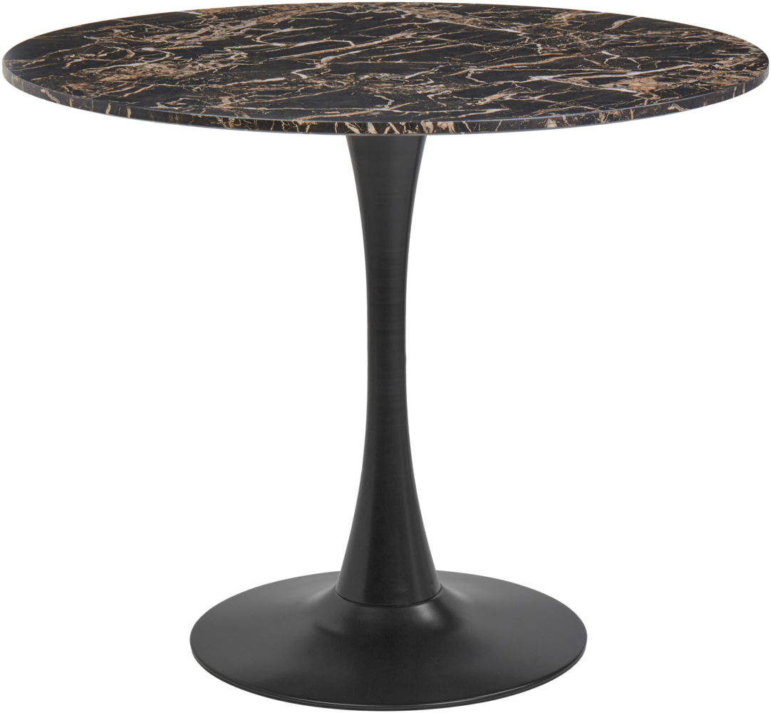 Esstisch BOCA 90 cm 90 cm Marmor Optik Schwarz-Gold Bild 1