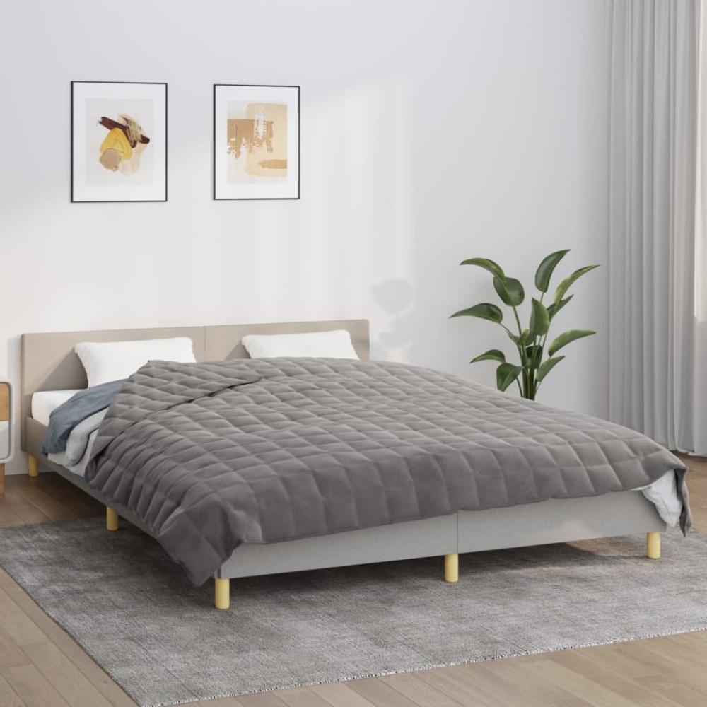 vidaXL Gewichtsdecke Stoff, 1x Gewichtsdecke, Dunkelgrau, 220x235 cm, Stoff, 11 kg Bild 1