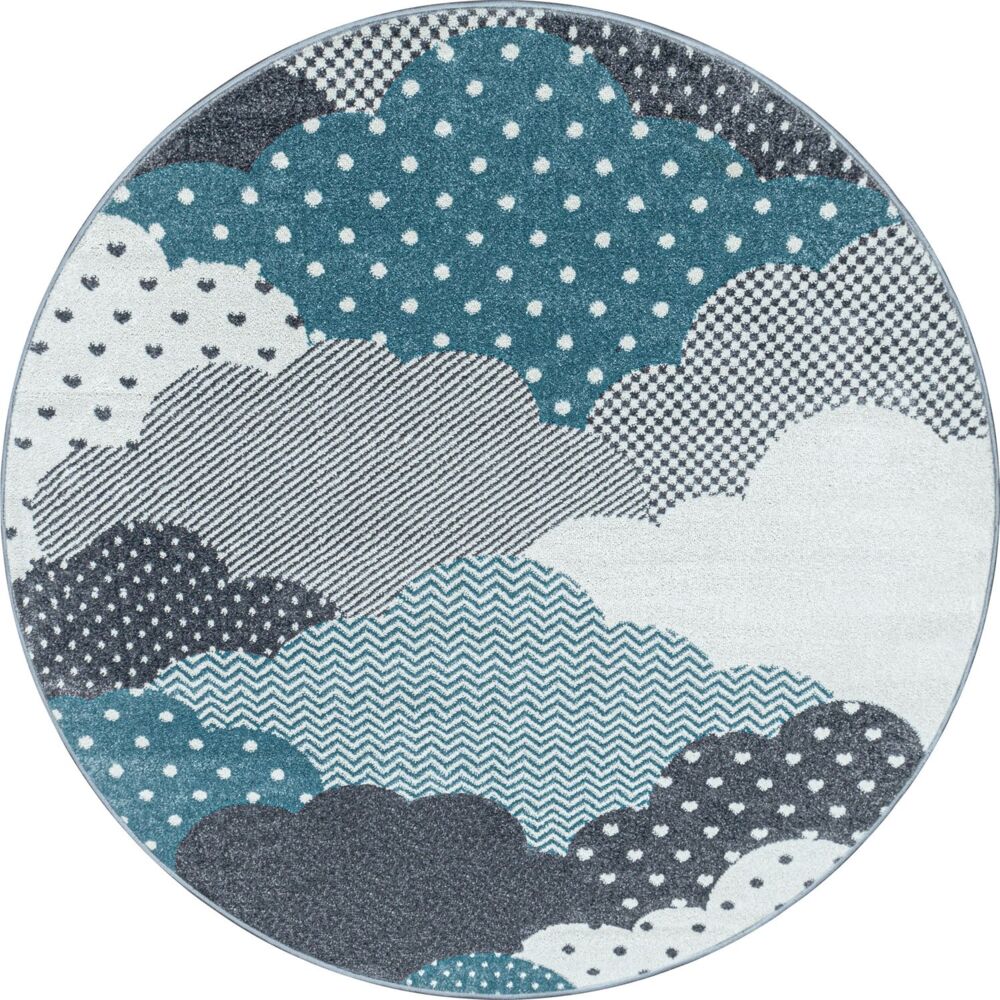 Kinder Teppich Bianca rund - 120 cm Durchmesser - Blau Bild 1