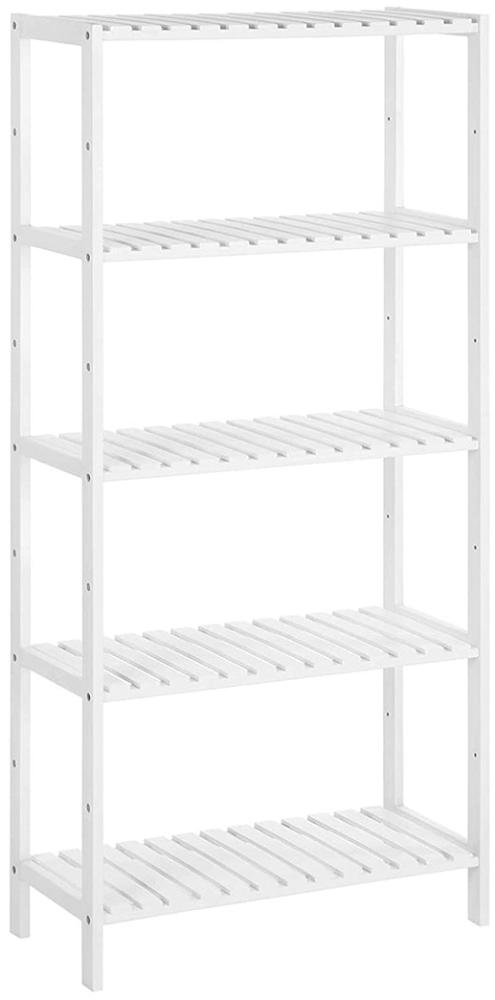 SONGMICS Badezimmerregal, Bambus weiß, 60 x 26 x 130 cm Bild 1
