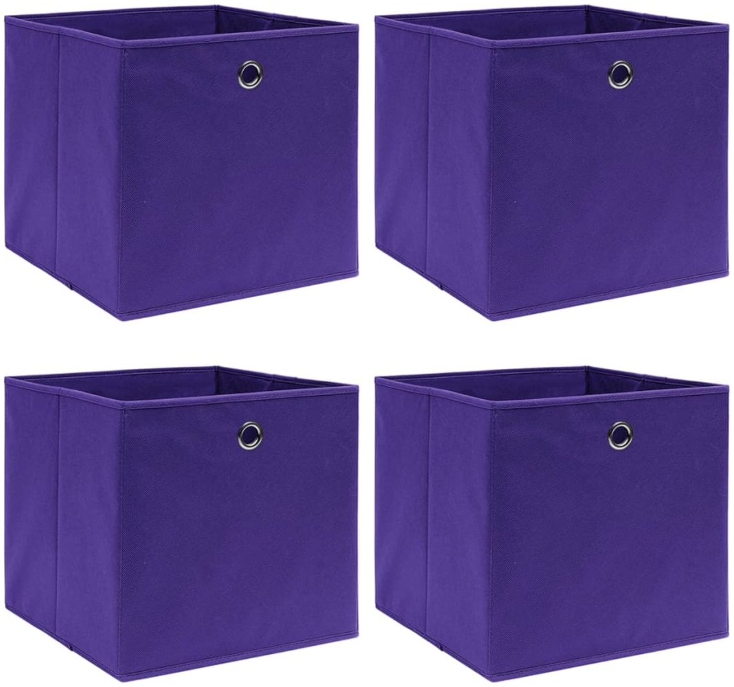 vidaXL Aufbewahrungsboxen 4 Stk. Vliesstoff 28x28x28 cm Lila 325211 Bild 1
