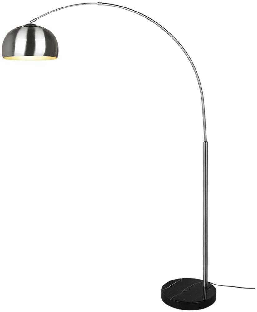 TRIO Leuchten LED Bogenlampe, Dimmfunktion, LED wechselbar, Warmweiß, große Ausladung, XXL Bogen-stehlampe silber gebogen dimmbar Höhe 200cm Bild 1