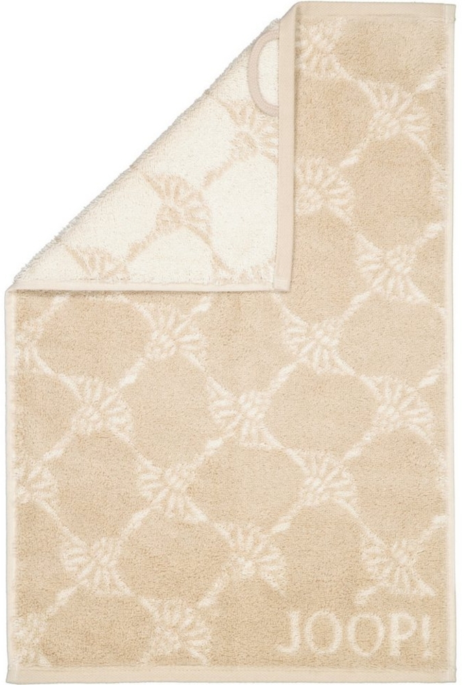 JOOP! Handtuch Waschhandschuh Classic Cornflower Sand 1611 30, Walkfrottier (1-St), Wendedesign, Logo, Flauschig Bild 1