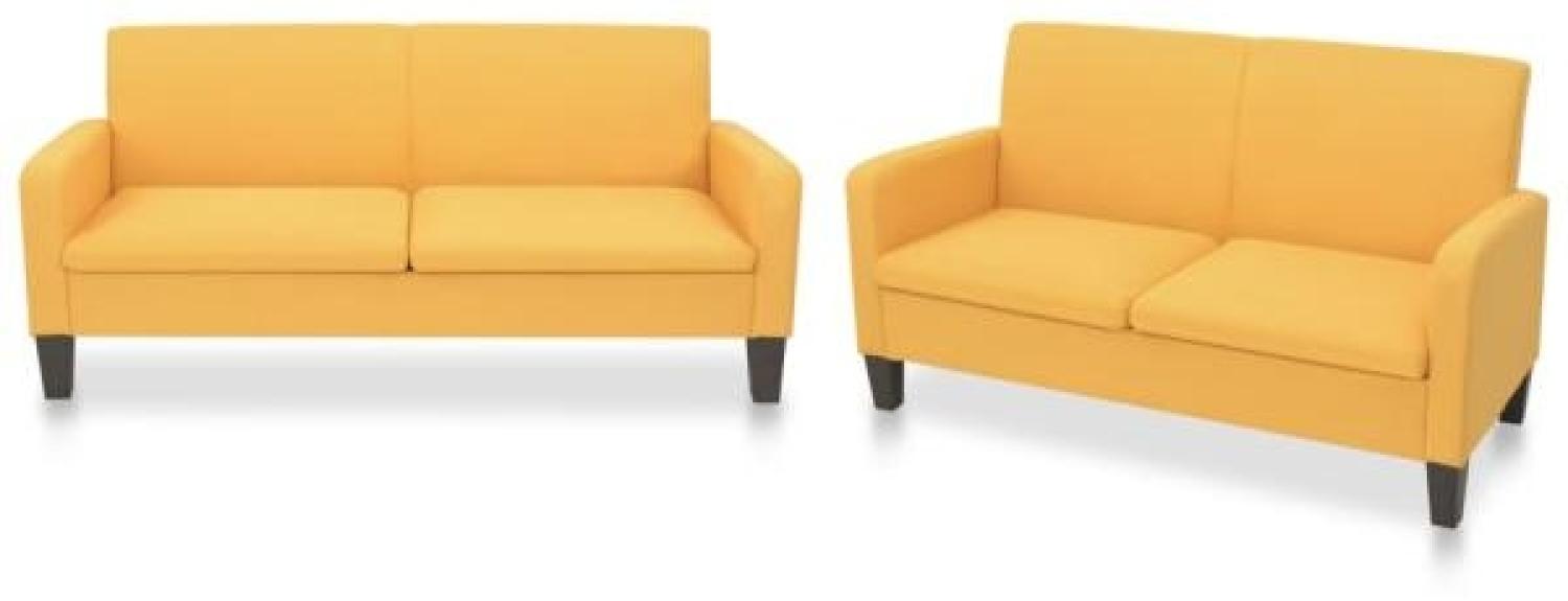 vidaXL 2-tlg. Sofagarnitur Stoff Gelb 278214 Bild 1
