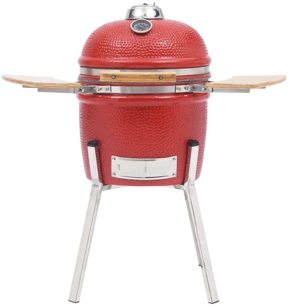 vidaXL Kamado-Holzkohlegrill, Keramik, 81,0 cm, Rot Bild 1