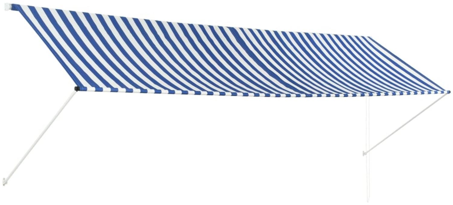 vidaXL Einziehbare Markise 400 x 150 cm Blau und Weiß 143751 Bild 1