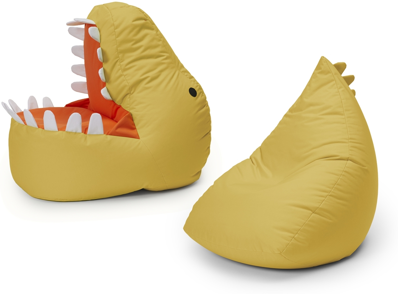 LUMALAND 'Animal Line Dino' Kindersitzsack, indoor & outdoor, Polyester senfgelb, 2 Stück Bild 1