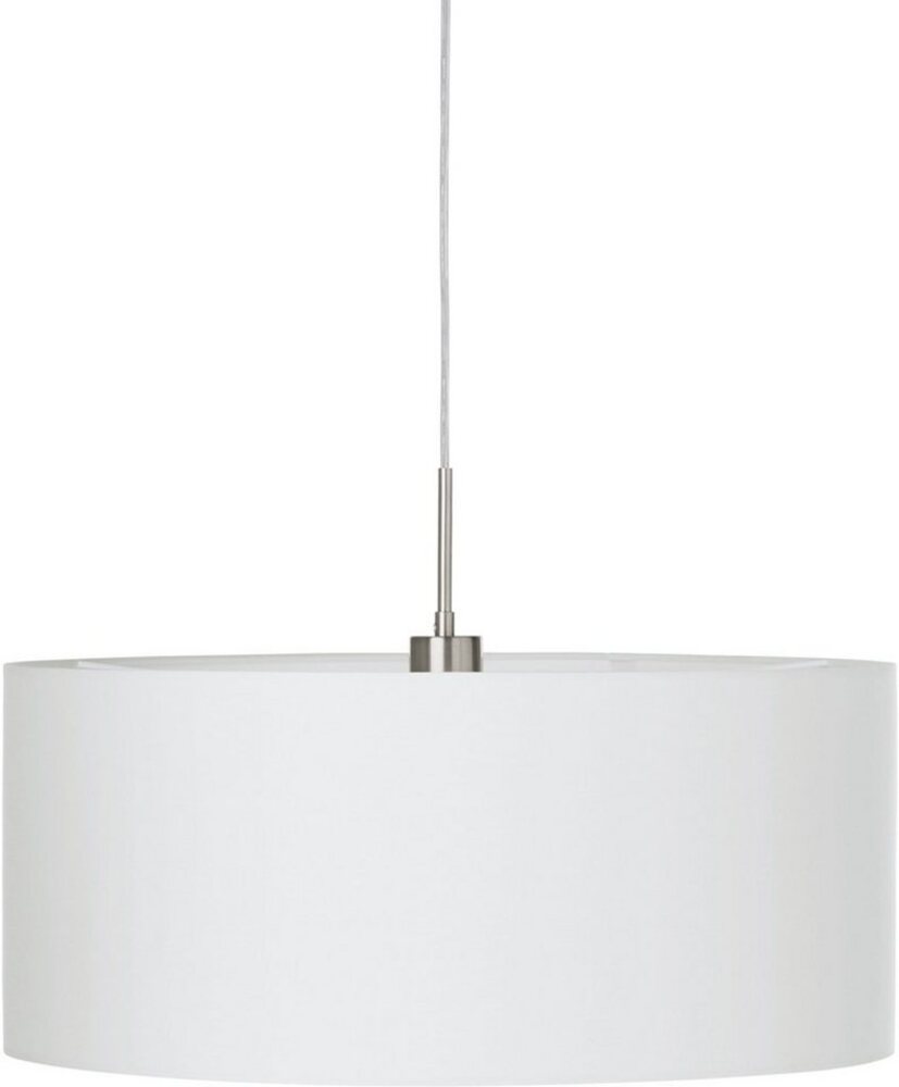 Eglo 31575 Hängeleuchte Pasteri in nickel-matt, Textil weiß 1X60W H:110cm Ø53cm dimmbar Bild 1