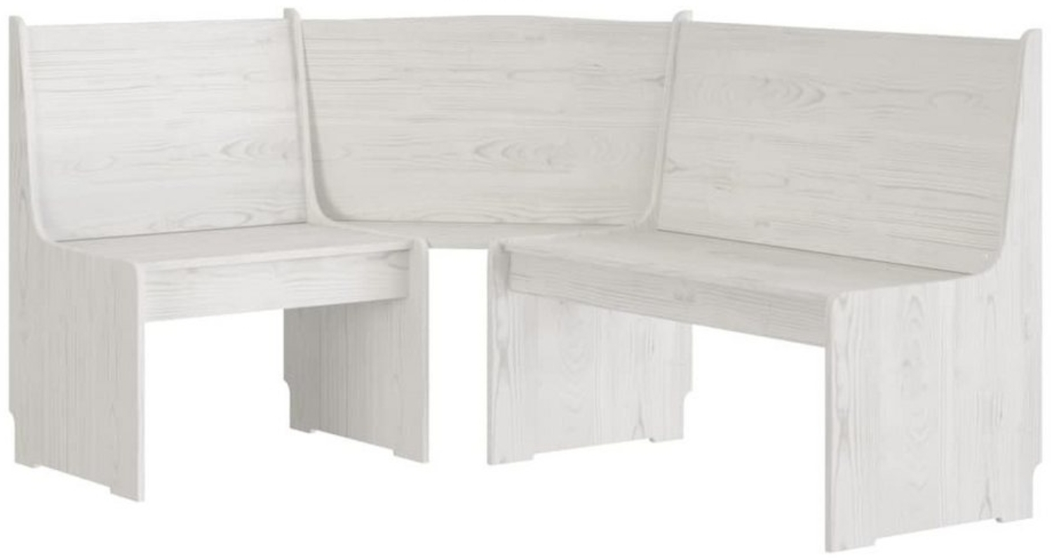 vidaXL Eckbank REINE 151 cm Weiß Massivholz Kiefer 327247 Bild 1