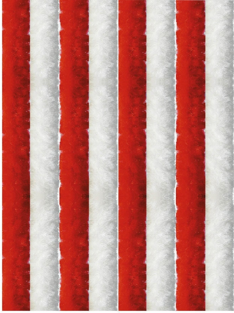 Flauschvorhang 100x220cm ( Rot-Weiß ), perfekter Insekten- und Sichtschutz für Ihre Balkon- und Terrassentür, viele Farben Bild 1