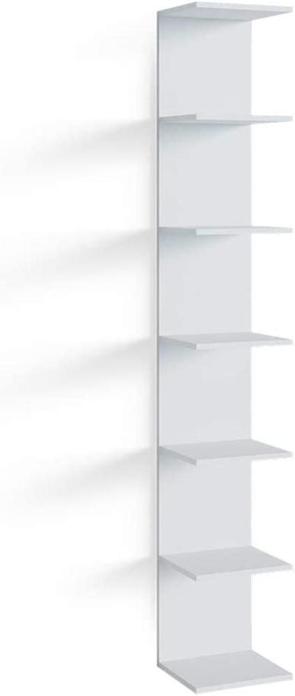 Vicco Wandregal mit 7 Ebenen, Spannplatte weiß matt, 30 x 190 x 28 cm Bild 1