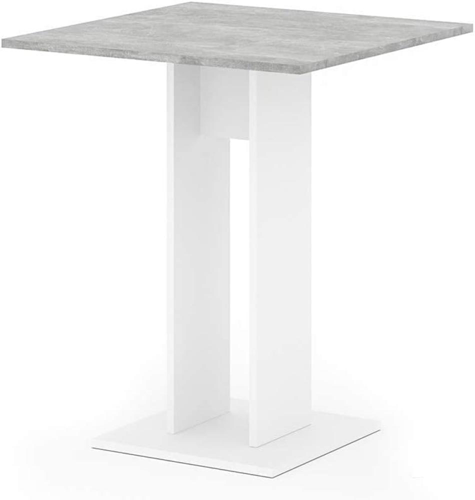 VICCO Esstisch Repose Küchentisch Esszimmer Tisch Säulentisch weiß beton 65x65 cm Bild 1