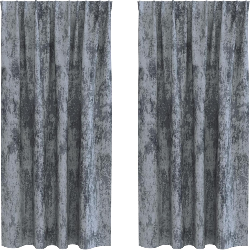 vidaXL Samtvorhänge 2 Stück mit Ösen Silber Grau 175x140 cm 4107684 Bild 1