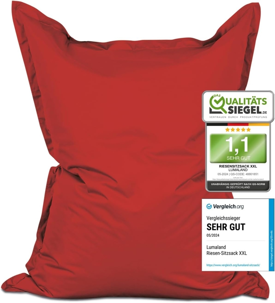 Lumaland 'Luxury' XXL-Sitzsack, Indoor & Outdoor, Rot, Polyester, 380 l Bild 1