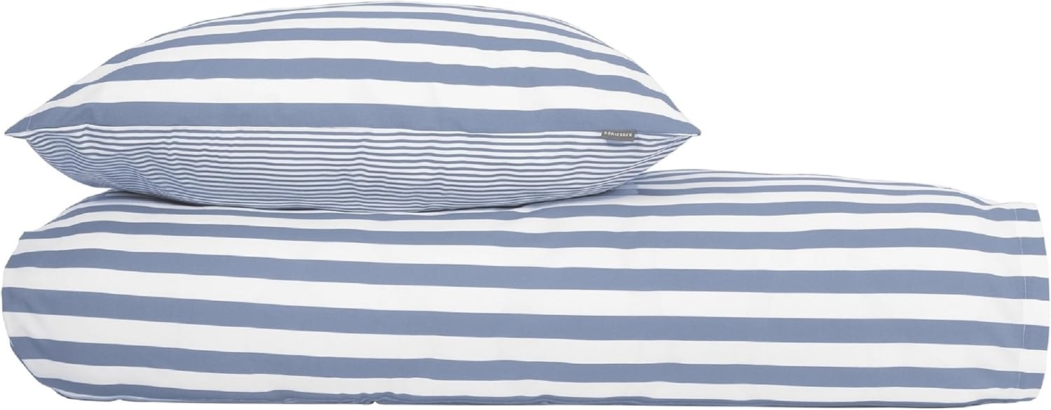 Schiesser Bettwäscheset Marie - Renforcé - 2-teilig - 155 x 220 cm - Hellblau Bild 1
