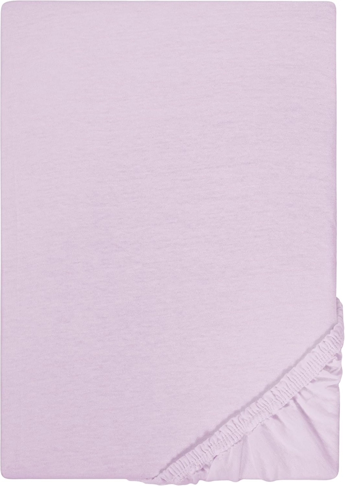 Biberna Jersey-Spannbetttuch, 100 % Baumwolle, Flieder, 1x 90x190 cm - 100x200 cm Bild 1