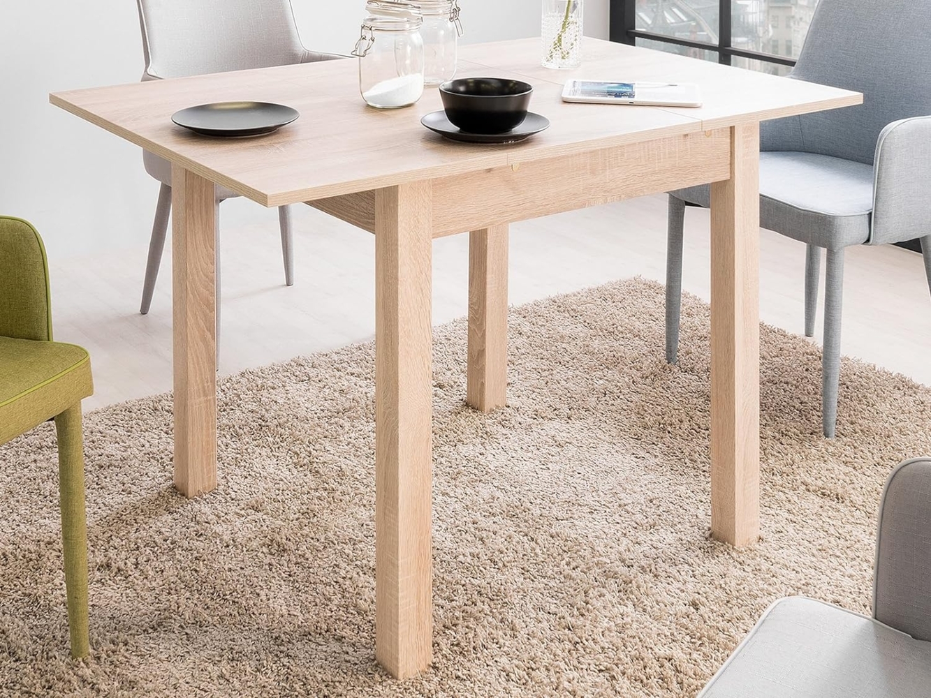 Esstisch >Crawley< in Sonoma-Eiche - 120x76,5x80cm (BxHxT) Bild 1