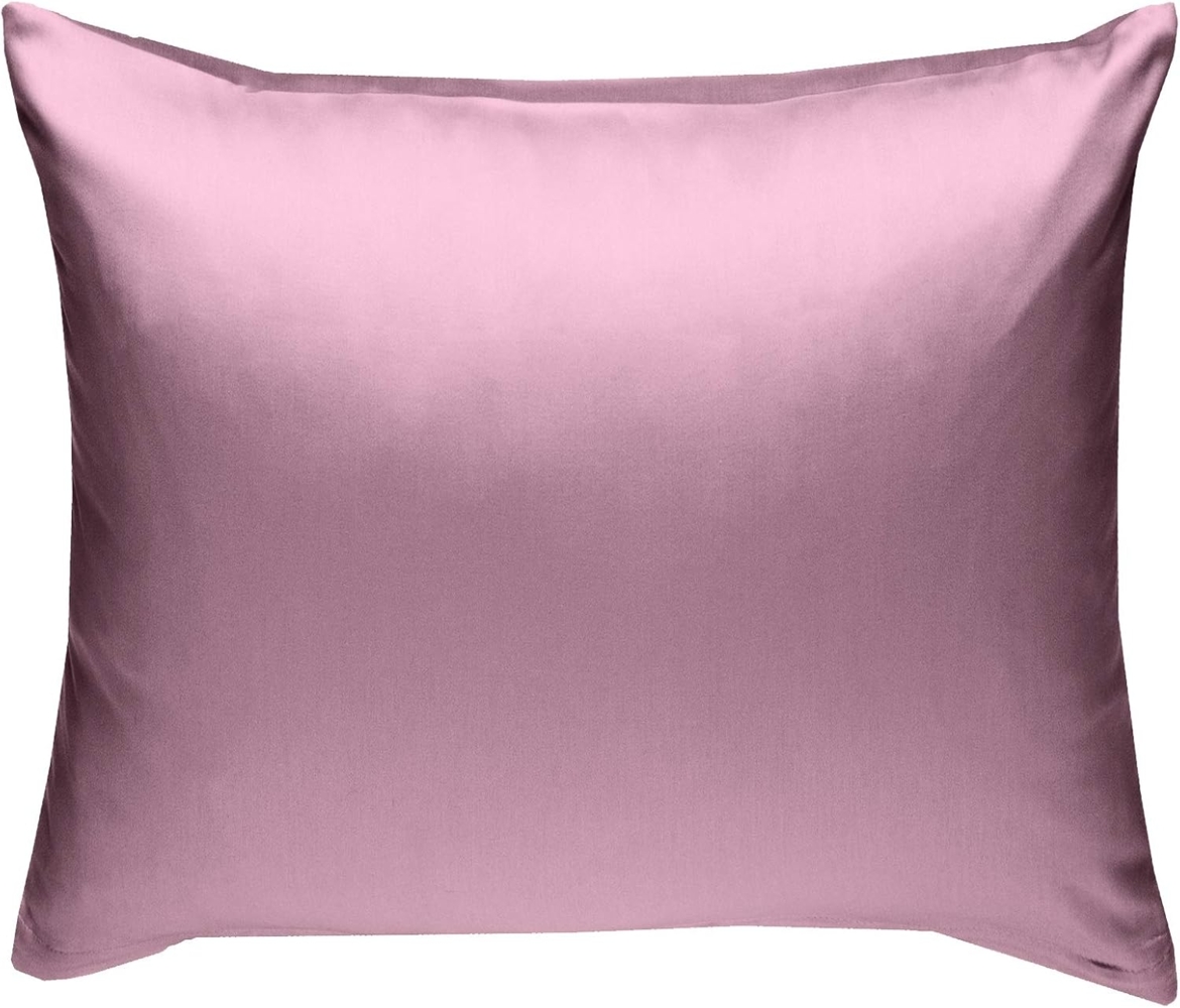 Bettwaesche-mit-Stil Mako-Satin / Baumwollsatin Bettwäsche uni / einfarbig rosa Kissenbezug 40x40 cm Bild 1
